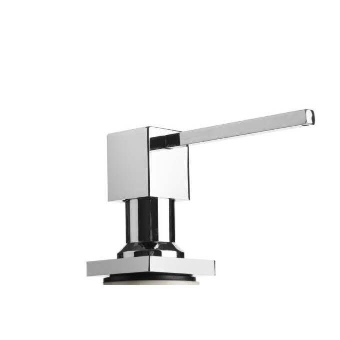 Dispenser sapun lichid pentru bucatarie incastrabil finisaj cromat cap patrat otel