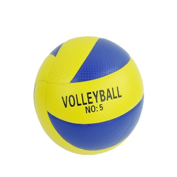 Minge de volei, piele ecologica, galben/albastru, marime 5 Minge de volei, piele ecologica, galben/albastru, marime 5