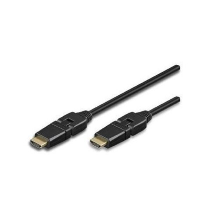 Techly HDMI kábel, 2 méter, forgatható fejű, fekete