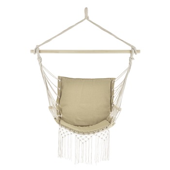 Hamac fotoliu Dino, casa.pro, 120 x 100 x 65 cm, 150 Kg, lemn/poliester, bej Hamac fotoliu Dino, casa.pro, 120 x 100 x 65 cm, 150 Kg, lemn/poliester, bej