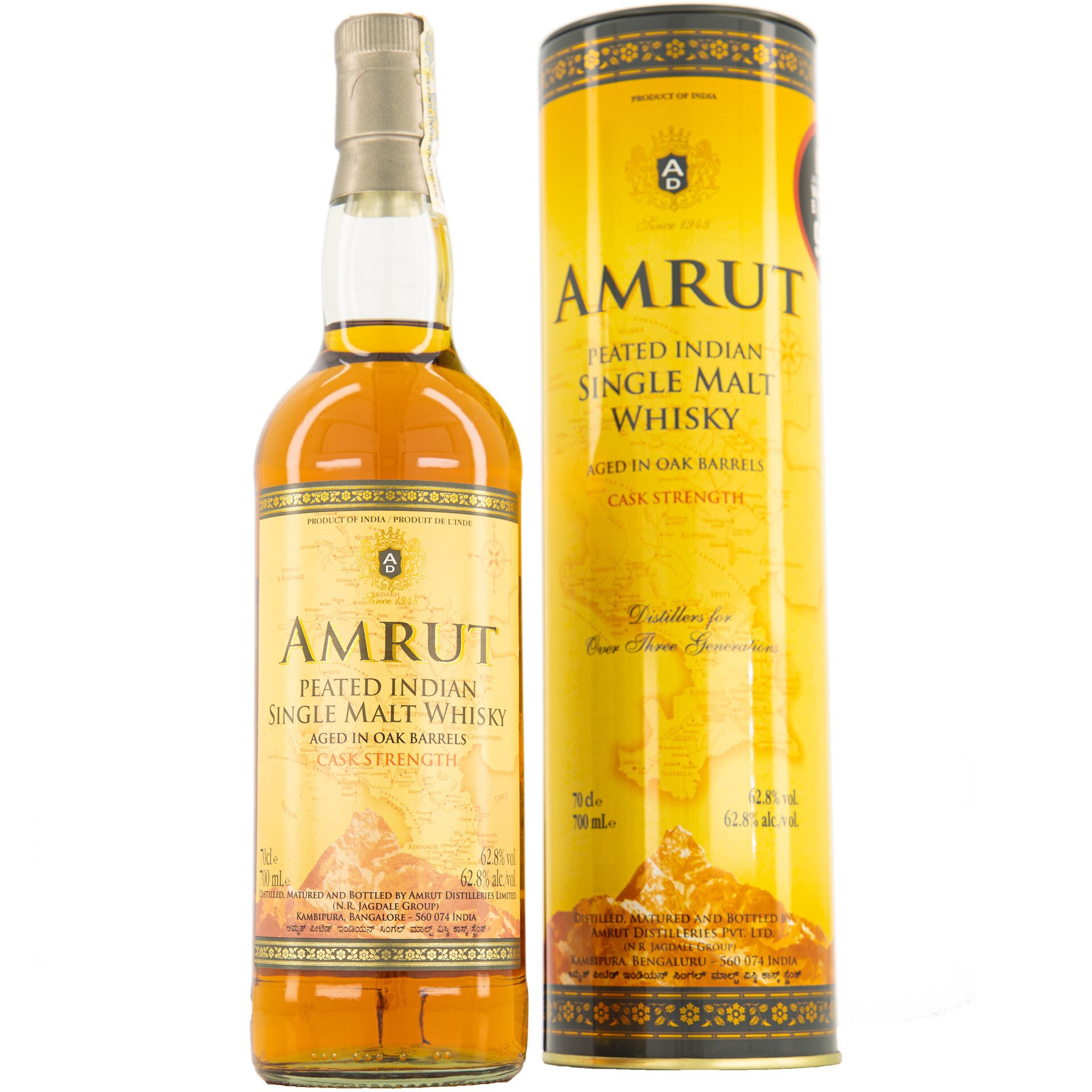 Whisky Amrut Peated Single Malt Cask Strength, 62.8%, 0.7 l
