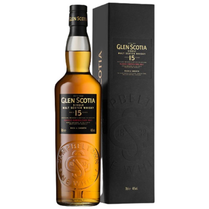 Whisky Glen Scotia 15 YO, Single Malt, 46%, Cutie, 0.7l
