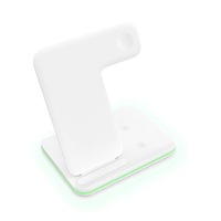Incarcator Wireless Qeno® / Statie Incarcare 3 In 1 Qi Fast Charger 15W Incarcare Rapida Compatibil Cu Apple Watch Toate Seriile Airpods Toate Modele si Iphone Android Samsung Huawei Xiaomi