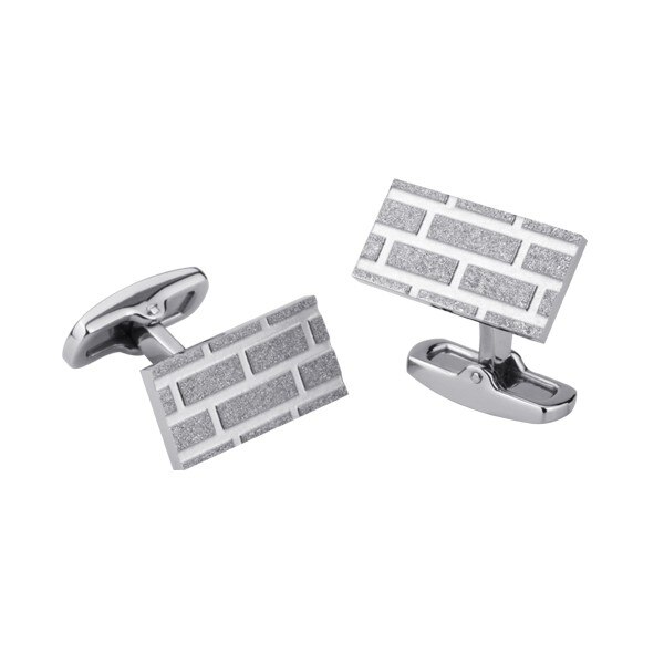 Butoni otel inox cu aspect nisipos si cutiuta BeSpecial UAD0048 - 2 cm