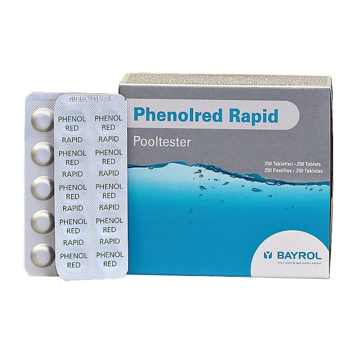 Bayrol Phenol Red Pool Tester tabletta pH teszteléshez, 250 db
