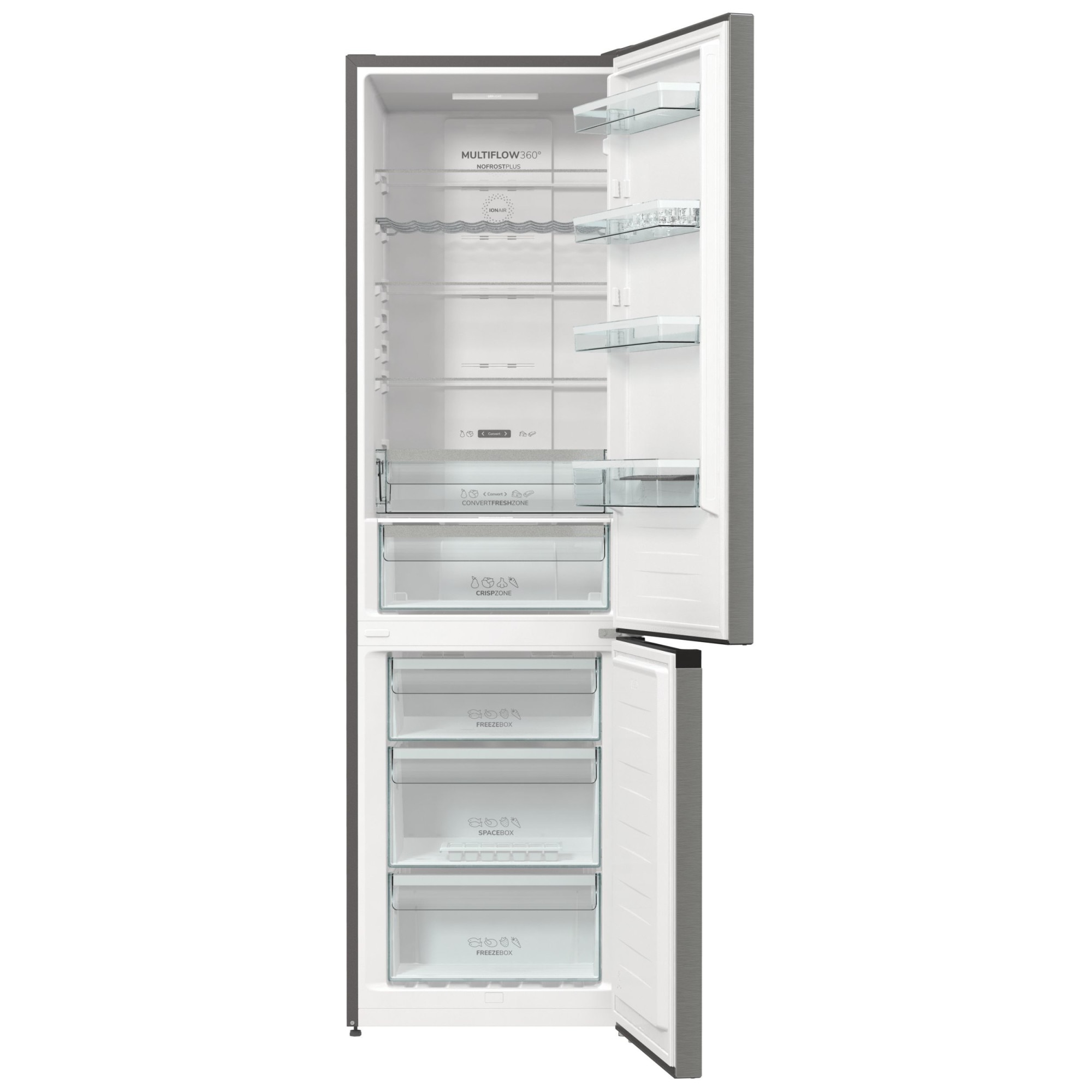 Gorenje NRK6202AXL4 Kombinált hűtőszekrény, 353L, M: 200 cm, No Frost ...