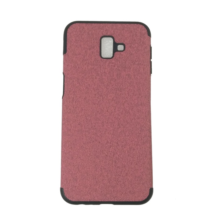Husa compatibila cu Samsung Galaxy J6+, Carcasa silicon, tip Jeans, Rosu