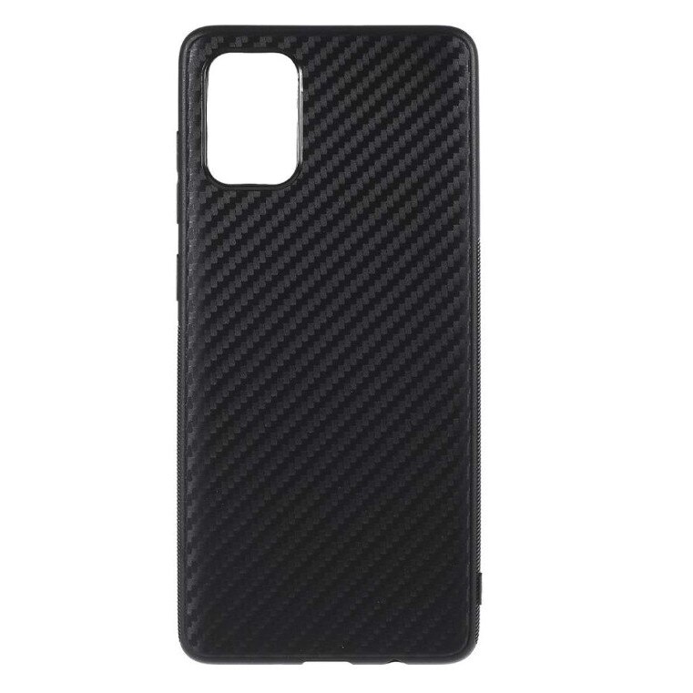 Husa pentru Samsung Galaxy A51, MyStyle Perfect Fit cu insertii de carbon, negru