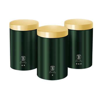 Set 3 recipiente pentru cafea, ceai si zahar Emerald Line Collection Berlinger Haus BH-6272 Set 3 recipiente pentru cafea, ceai si zahar Emerald Line Collection Berlinger Haus BH-6272