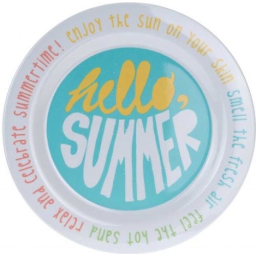 Farfurie din melamina Hello Summer , 25 cm , multicolora
