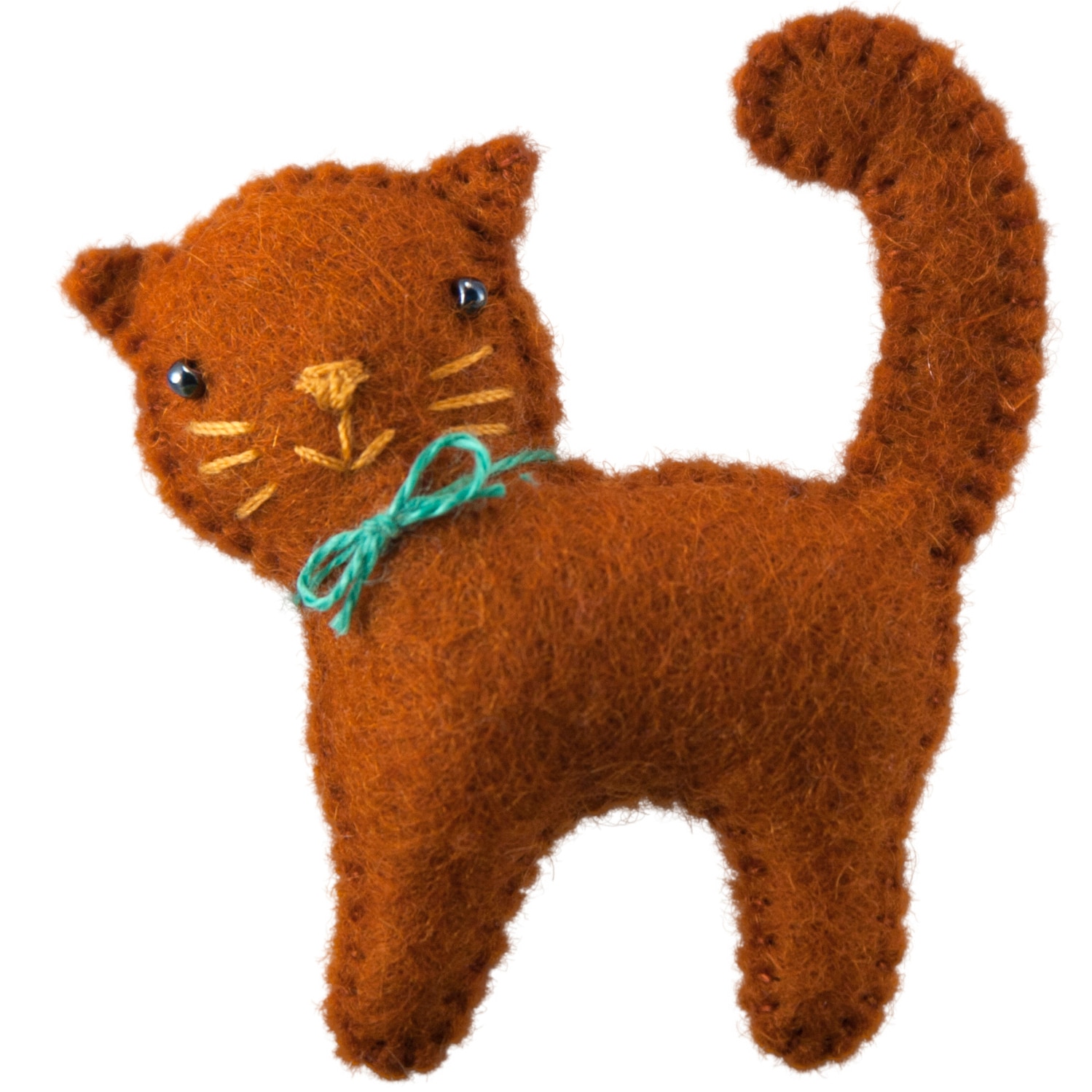 Figurina Pisica Sofi, Fetru, Roscata, 5x5x1 cm