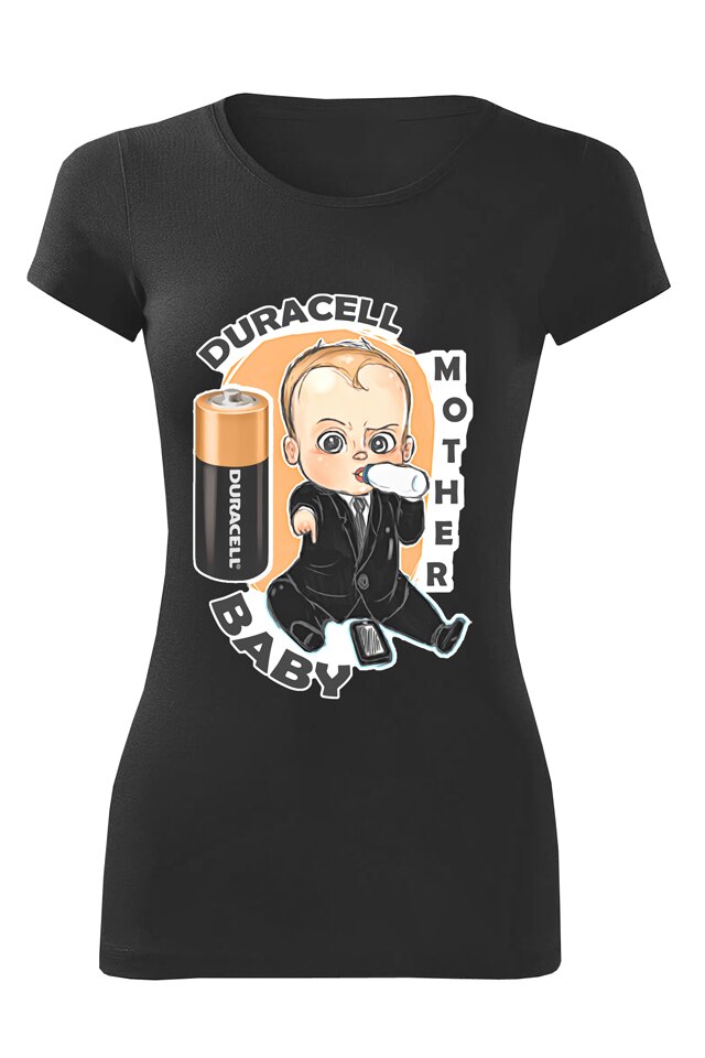 Tricou personalizat bebelusi duracell boy, dama, Negru