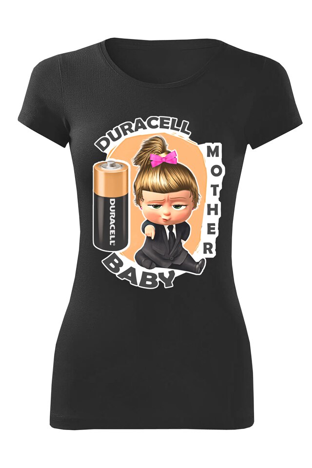 Tricou personalizat bebelusi duracell girl, dama, negru, Negru