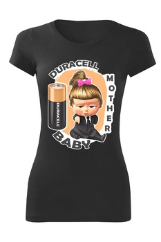 Tricou personalizat bebelusi duracell girl, dama, negru, Negru Tricou personalizat bebelusi duracell girl, dama, negru, Negru