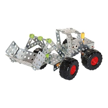 Set constructie metalic, 2 in 1, 200 piese, buldozer, Playtive Set constructie metalic, 2 in 1, 200 piese, buldozer, Playtive