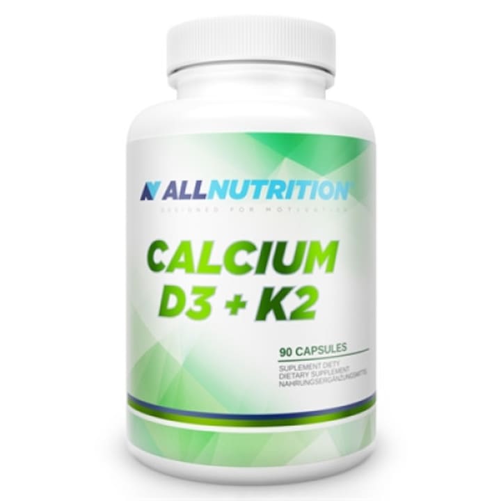 Хранителна добавка, Адаптоген, Калций (750 mg) + Витамин D3 и K 2 - 90 капсули (45 дози)
