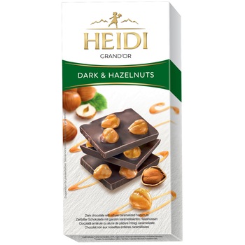 Ciocolata amaruie Heidi Grand'Or cu alune de padure caramelizate100 gr.