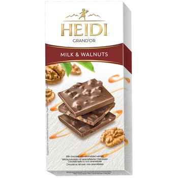 Ciocolata lapte Heidi Grand'Or cu nuci caramelizate 90 gr. Ciocolata lapte Heidi Grand'Or cu nuci caramelizate 90 gr.
