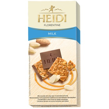 Ciocolata lapte Heidi Florentine cu strat de migdale caramelizate 100 gr.