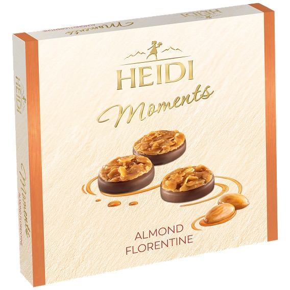Praline ciocolată Heidi Moments lapte cu strat de migdale caramelizate Heidi Moments 142 gr.