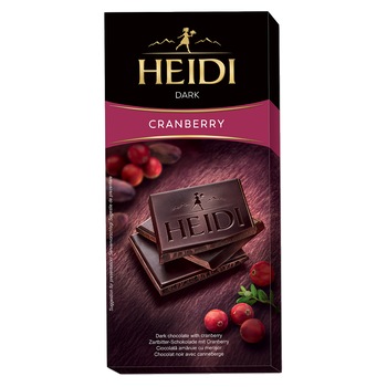 Ciocolata amaruie Heidi Dark cu merisoare 80 gr.