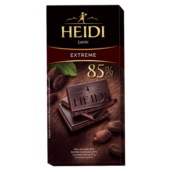 Ciocolata amaruie Heidi Dark 85% cacao 80 gr.