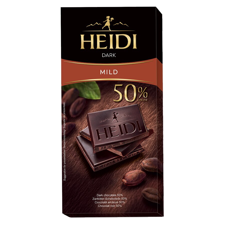 Ciocolata amaruie Heidi Dark 50% cacao 80 gr.