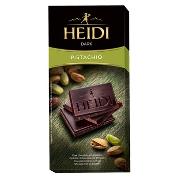 Ciocolata amaruie Heidi Dark cu fistic 80 gr.