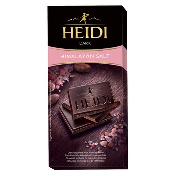 Ciocolata amaruie Heidi Dark cu sare de Himalaya 80 gr.