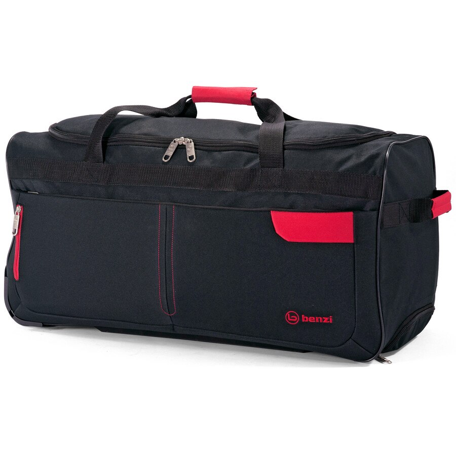 Geanta de voiaj cu role, Benzi, BZ 5522 - 68W, Negru/Rosu
