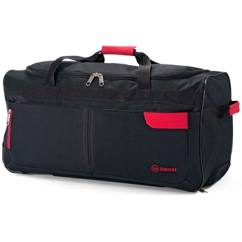Geanta de voiaj cu role, Benzi, BZ 5522 - 68W, Negru/Rosu Geanta de voiaj cu role, Benzi, BZ 5522 - 68W, Negru/Rosu