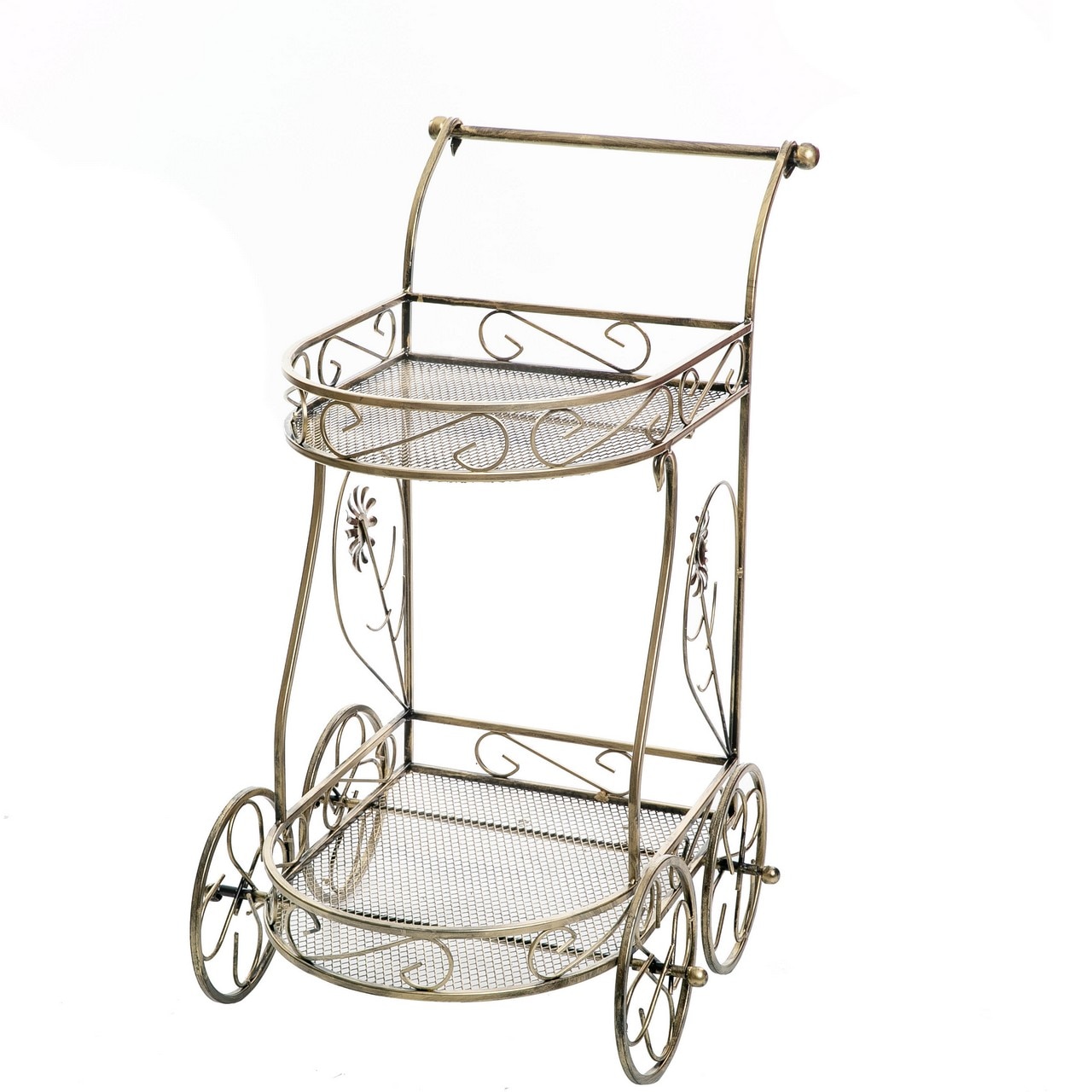 Cos pentru servire, premiamob, cu rotile,10-0759, auriu patinat