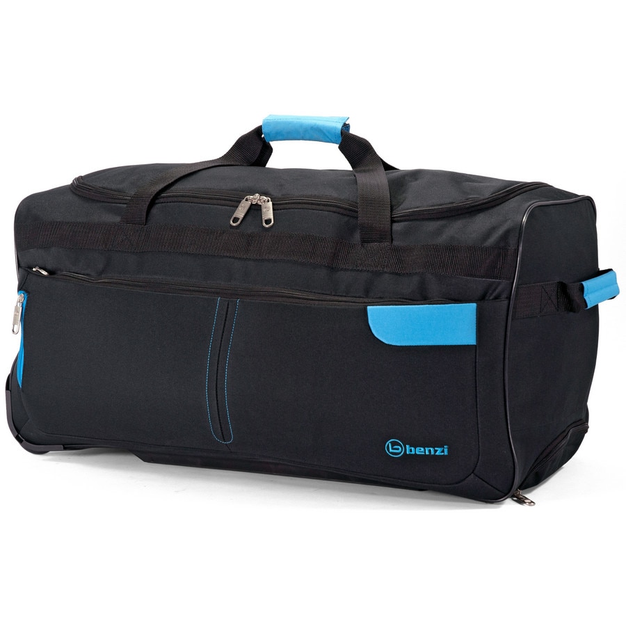 Geanta de voiaj cu role, Benzi, BZ 5522 - 68W, Negru/Albastru