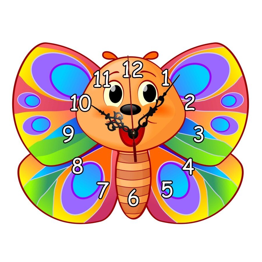 Ceas cu cadran asimetric,de perete, tip fluture,camera copiluui,hol,living