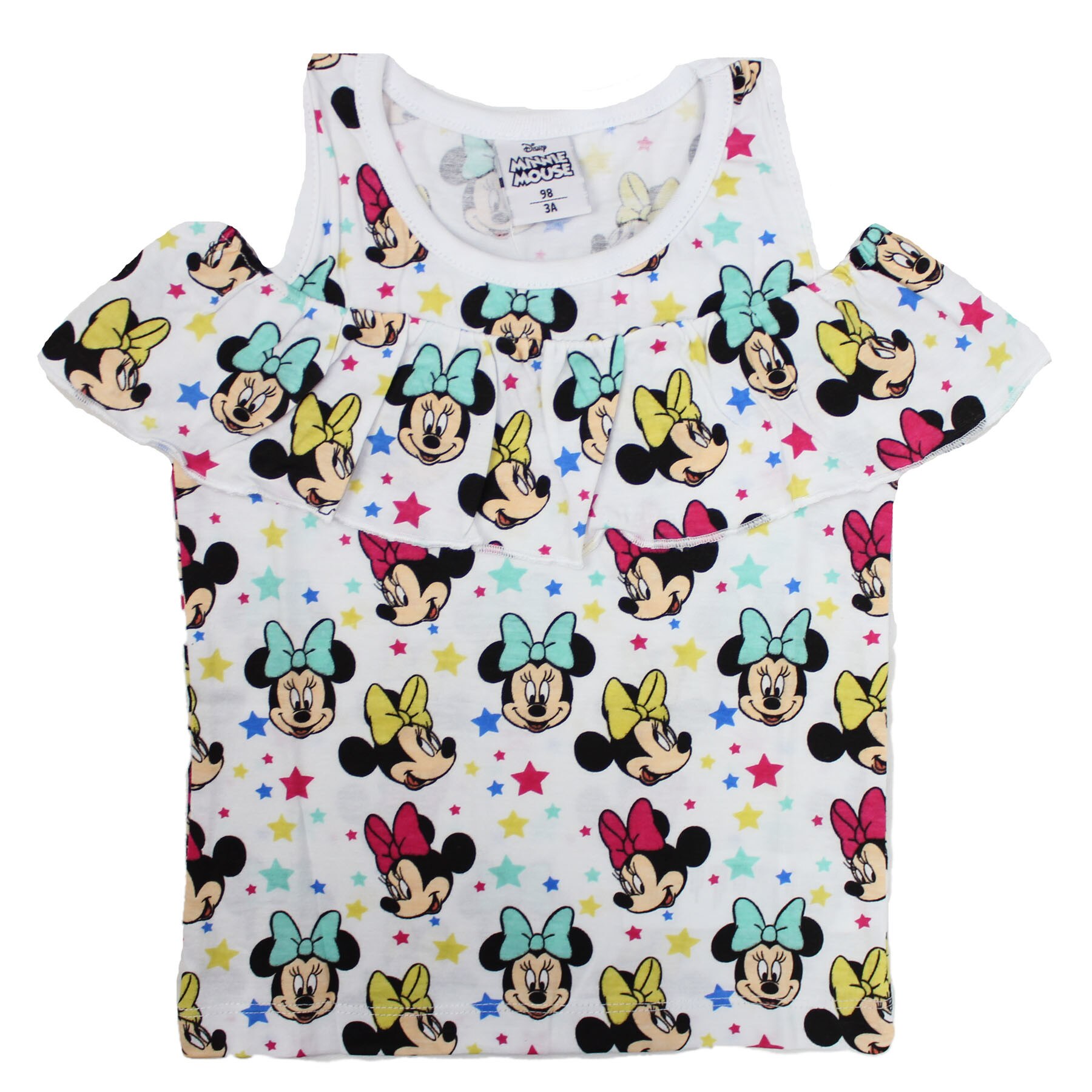 Tricou, Minnie Mouse, alb cu stele