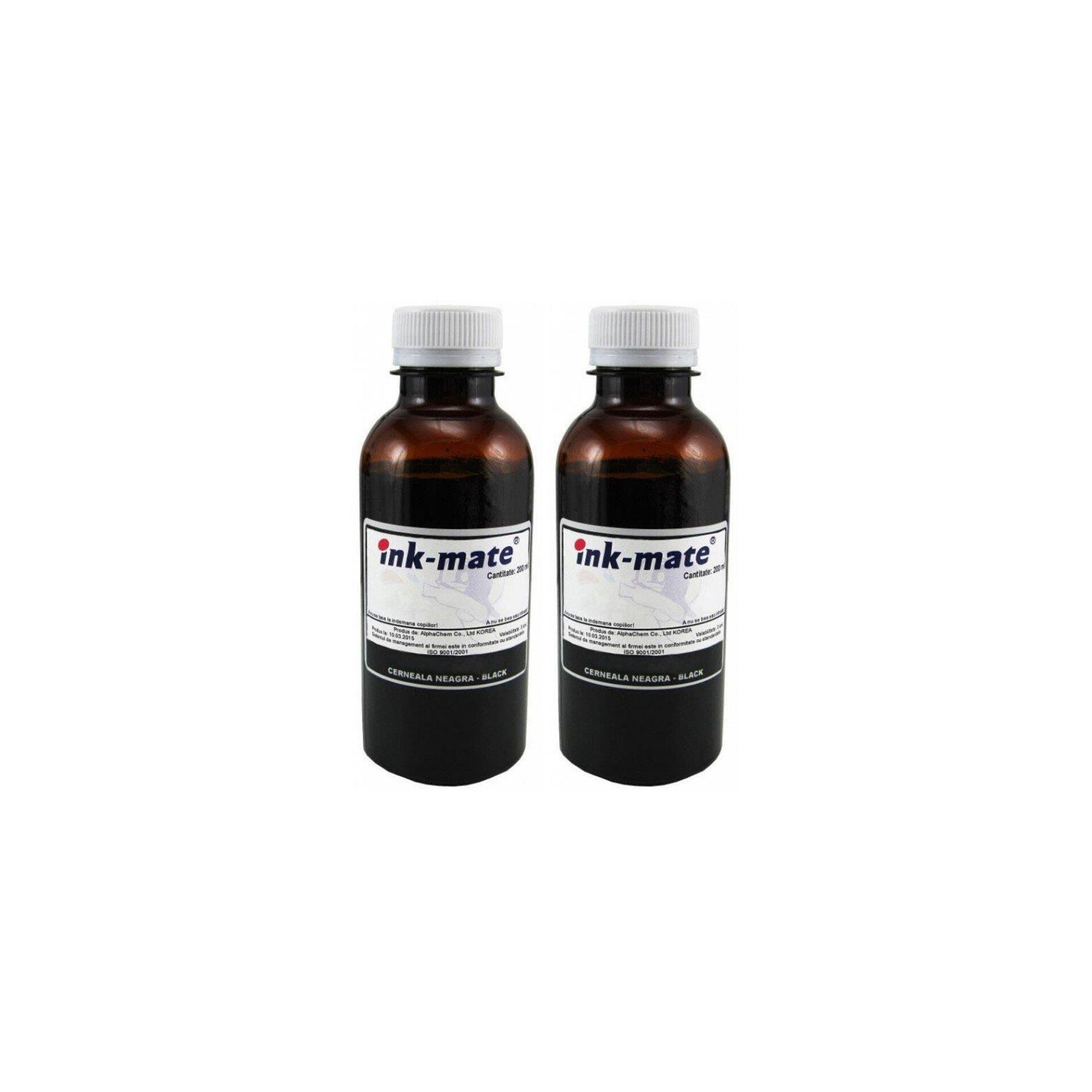 Pachet flacon refill cerneala negru x2 Ink-Mate 200ml compatibil HP C2P19AE (934)