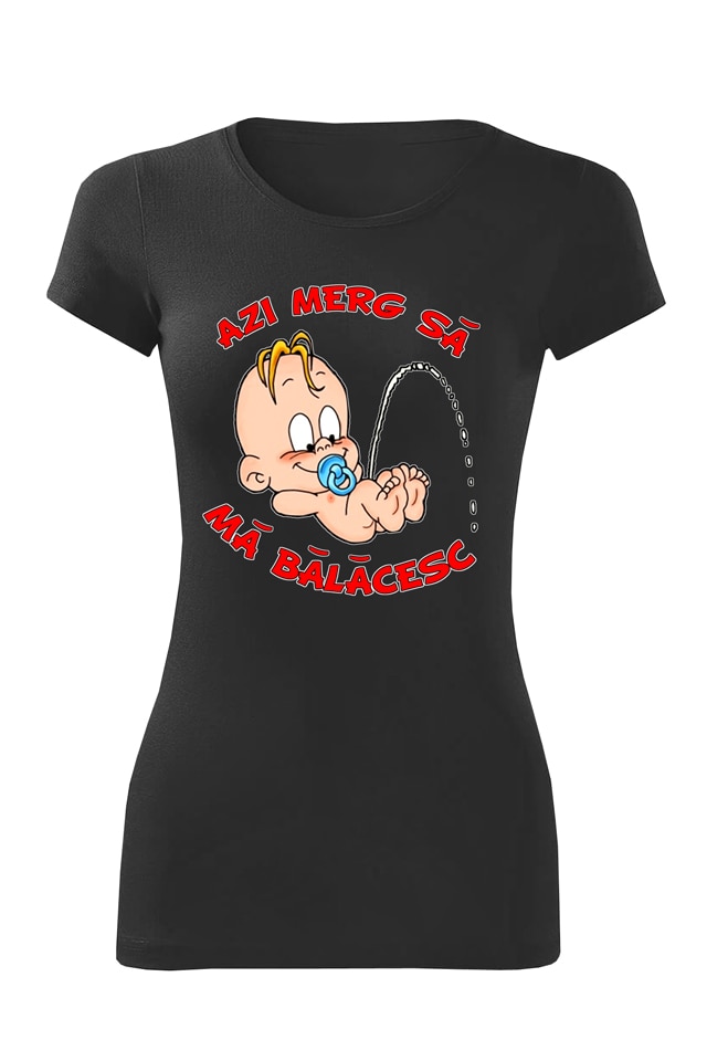 Tricou personalizat botez, dama, Negru