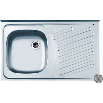 Chiuveta bucatarie Alveus Compact 10 leinen, cuva stanga, 800x500 mm, adancime 155 mm, montaj pe masca, sifon inclus, Inox Chiuveta bucatarie Alveus Compact 10 leinen, cuva stanga, 800x500 mm, adancime 155 mm, montaj pe masca, sifon inclus, Inox