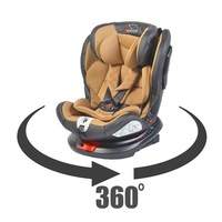 Scaun Auto Pentru Copii cu Isofix NOVOKIDS™ Motion PLUS, Model Premium, Cu rotire 360 grade, 0-36 kg, 4 pozitii de inclinare, Transformabil in scoica auto, Centura de siguranta in 5 puncte, Husa detasabila, Beige