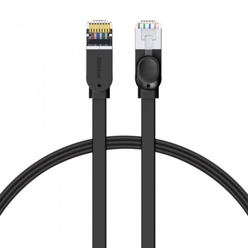 Cablu de retea Baseus, Flat Ethernet Patchcord, RJ45 Cat 6 1000Mbps, 3M, Negru Cablu de retea Baseus, Flat Ethernet Patchcord, RJ45 Cat 6 1000Mbps, 3M, Negru