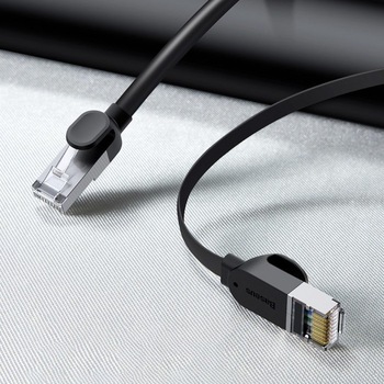 Cablu de retea Baseus, Flat Ethernet Patchcord, RJ45 Cat 6 1000Mbps, 5M, Negru Cablu de retea Baseus, Flat Ethernet Patchcord, RJ45 Cat 6 1000Mbps, 5M, Negru