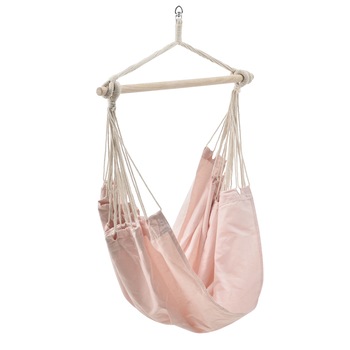 Hamac fotoliu Summer Salmon, casa.pro, 180 x 125 cm, 150 Kg, bumbac/poliester/lemn, culoarea somonului Hamac fotoliu Summer Salmon, casa.pro, 180 x 125 cm, 150 Kg, bumbac/poliester/lemn, culoarea somonului