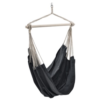 Hamac fotoliu Summer Grey, casa.pro, 180 x 125 cm, 150 Kg, bumbac/poliester/lemn, gri inchis Hamac fotoliu Summer Grey, casa.pro, 180 x 125 cm, 150 Kg, bumbac/poliester/lemn, gri inchis