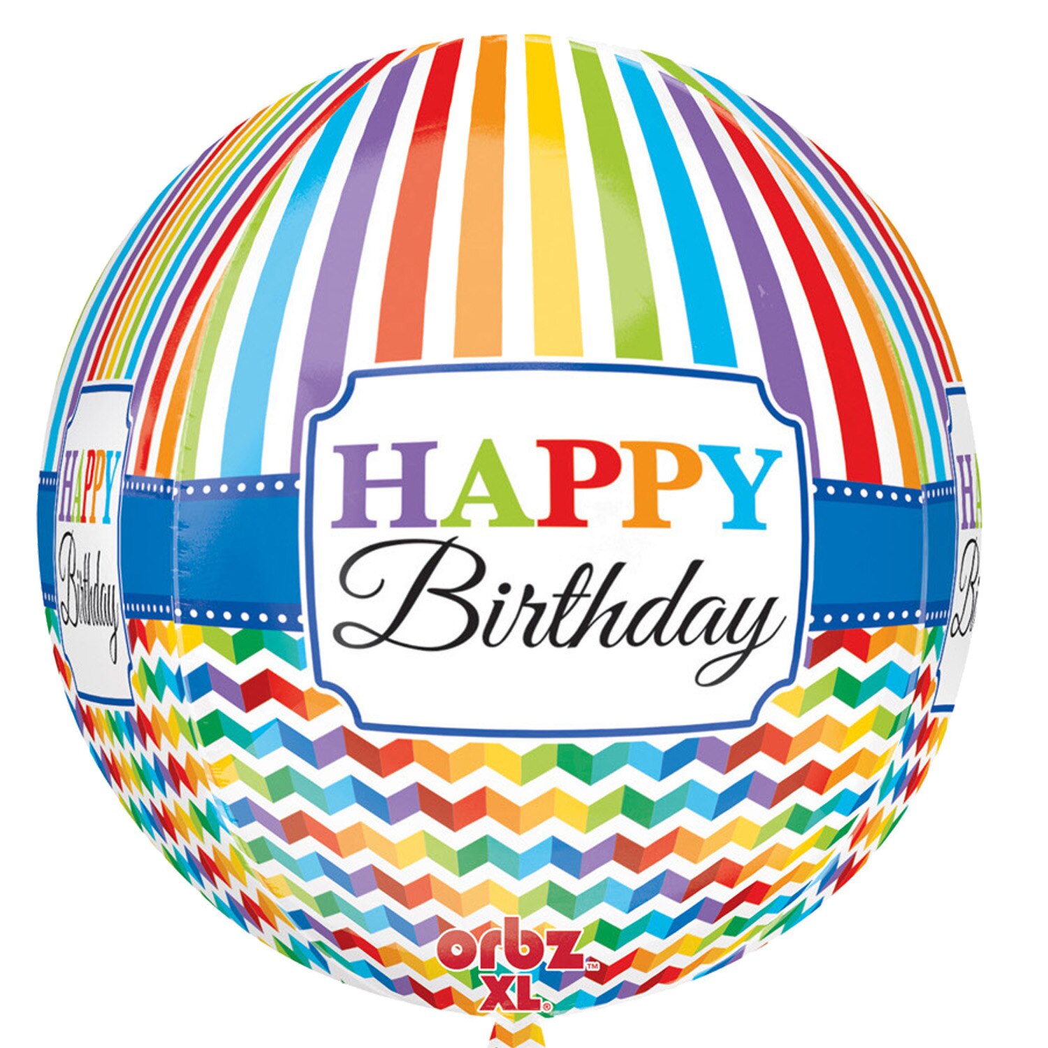 Balon folie Orbz Happy Birthday Colorat, 38x40cm, AMS 30677 01