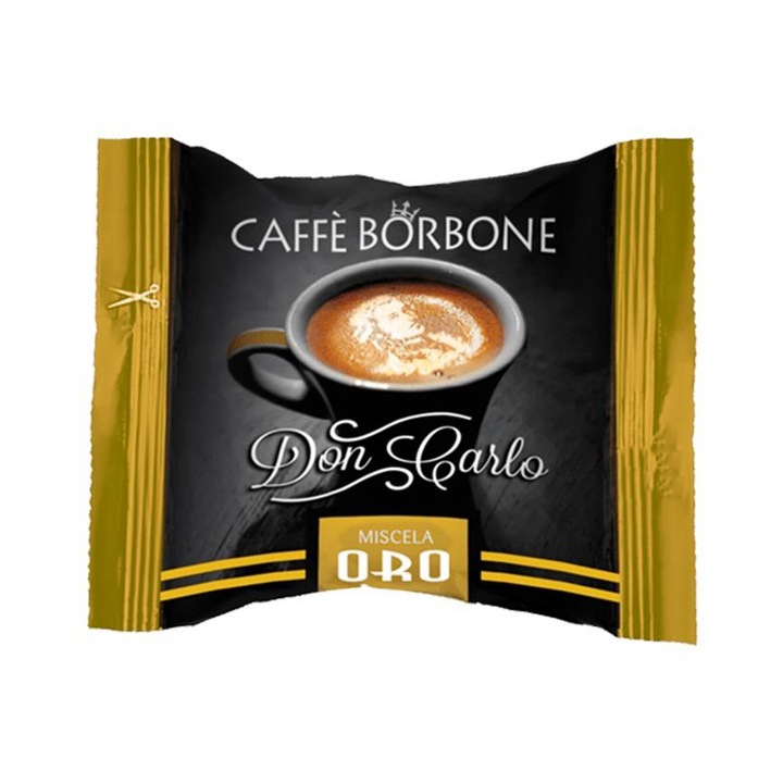 Capsule cafea Borbone Don Carlo Oro, compatibile Lavazza A Modo Mio, 50 capsule, 350g