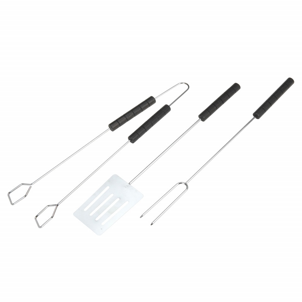 Set de 3 ustensile pentru gratar 43 cm, crom