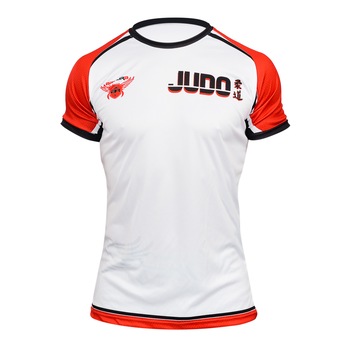 Tricou ARMURA Judo, Alb/Rosu Tricou ARMURA Judo, Alb/Rosu