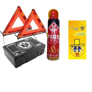 Pachet Dotare Auto Obligatorie Motor Starter™ 2020 - Stingator Auto, Trusa Medicala, 2 x Triunghiuri Reflectorizante, Odorizant auto Pachet Dotare Auto Obligatorie Motor Starter™ 2020 - Stingator Auto, Trusa Medicala, 2 x Triunghiuri Reflectorizante, Odorizant auto