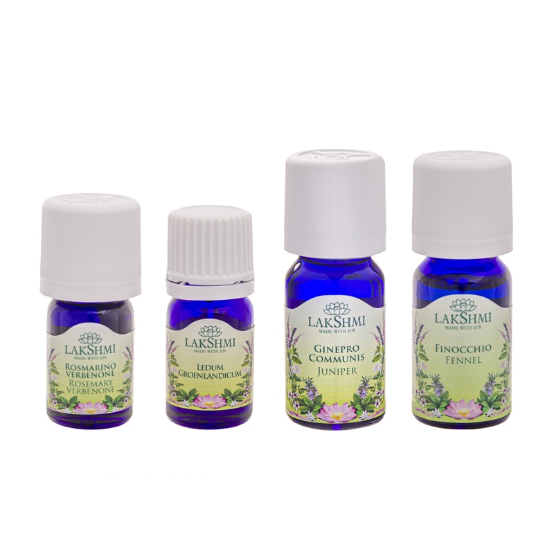 Set uleiuri esentiale 100% pure Lakshmi, tratament alternativ calculi renali, 4 bucati, 27 ml