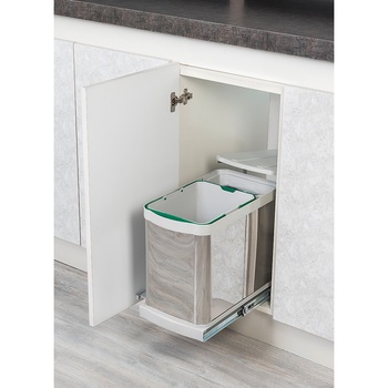 Cos de gunoi incorporabil din otel inoxidabil S2395, colectare selectiva, cu extragere automata, 16+1 litri Cos de gunoi incorporabil din otel inoxidabil S2395, colectare selectiva, cu extragere automata, 16+1 litri